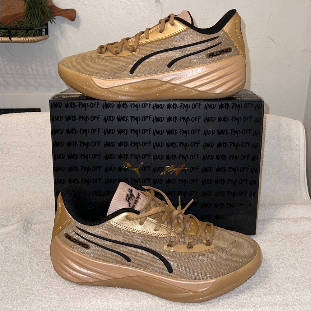 Puma All Pro Nitro “Dennis Schroder” Gold Ball Basketball Shoes NWB 8